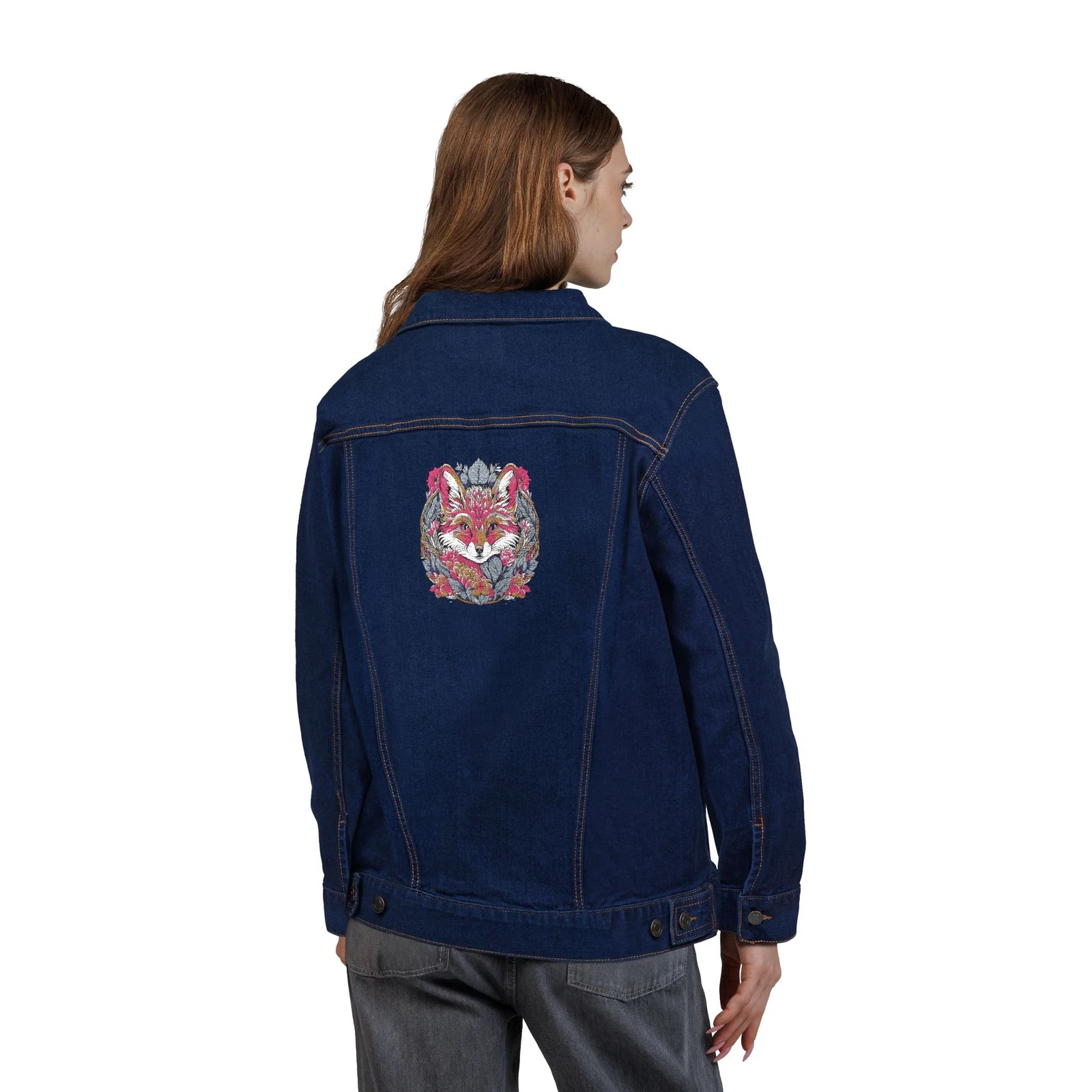 Boho Embroidered Jacket, Artistic Style, Casual Wear, Gift for Her, Denim