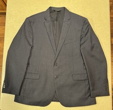 Jos A Bank Sport Coat Blazer Mens 46R Traveler Slim Fit Wool Blue