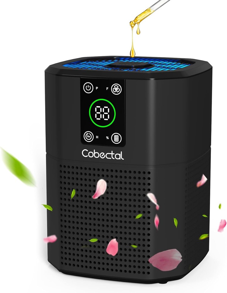 Air Purifier for Home Bedroom, Cobectal Room Black(1 Pack), C-Black