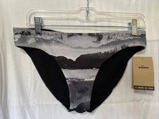 Nike Swim Women's Black  White Bikini Bottoms Size Med NESSC313 NWT