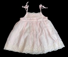 Vintage Ruth Of Carolina Pink Sleeveless Eyelet Lace Dress Sz 4T