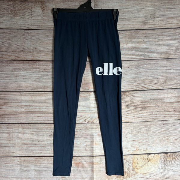 Ellesse Leggings ~ Size 10 Women's ~ Navy Leg Print Elastic Waist Full Length