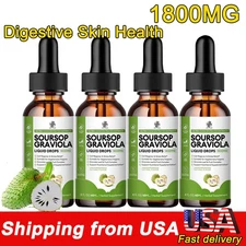 60ML Graviola Liquid Drop 1800MG Pure Natural Soursop Leaves Fruit Extract