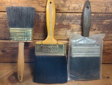    LOT-3 VTG Large Wide Paint Brushes Two 4" One 3"
