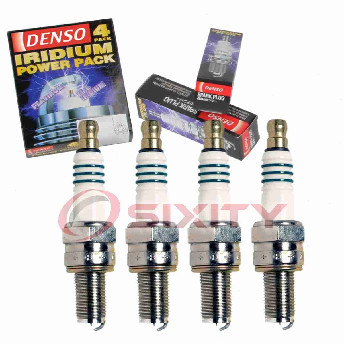 4 pc DENSO 5365 Iridium Power Spark Plugs for IU24A 4218 Ignition Wire of