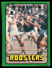 1978 #12 Arthur Beetson Easts Roosters Scanlens rugby league NRL card
