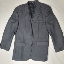 Haggar Collections Men's 42R Charcoal Gray Wool Blend 2-Button Blazer Sport Coat