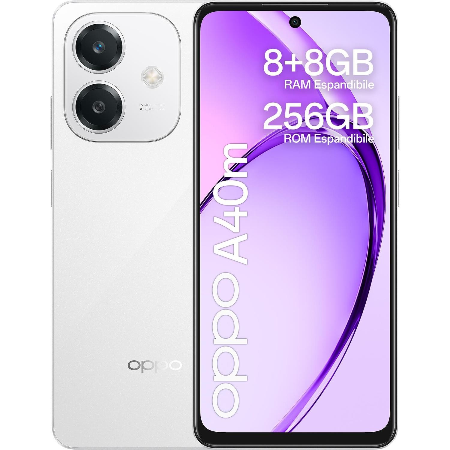 Smartphone Oppo A40M 8/256GB starlight white bianco