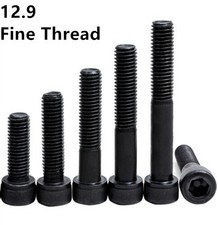 M10 Fine Thread Allen Hex Socket Bolt Cap Head Screws Black 12.9 Steel