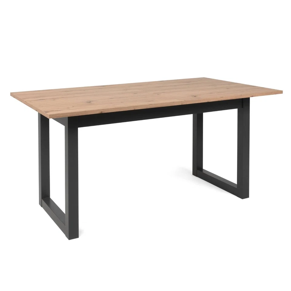 Table de Salle à Manger Bois Extensible Cuisine Moderne Massif Gris Homestyle4u - Photo 3/4
