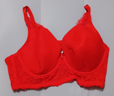 Red Parfait Bra 5-hook closure size 40D with lace trim