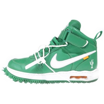Nike Xoff-White Air Force 1 Mid SP L THR Off-White Cut Sneaker Green US13 Used 7
