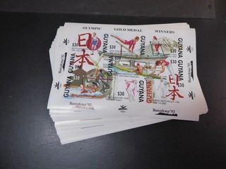 Guyana 1991 30x imperforated miniature sheets ex series "Barcelona Olympics" /MNH