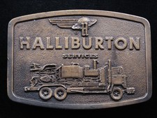 RH11127 VINTAGE 1976 **HALLIBURTON SERVICES** ADVERTISEMENT BELT BUCKLE