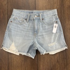 NWT Old Navy Girls Cut Off High Rise Built In Tough Denim Jean Shorts, Size 8