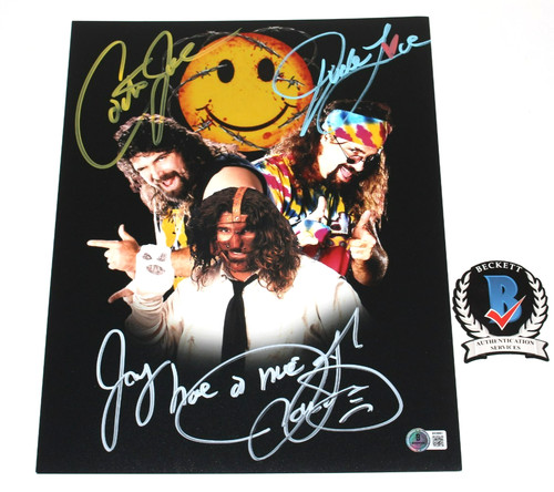 MICK FOLEY CACTUS JACK SIGNED 11x14 PHOTO WRESTLING LEGEND COMEDY BECKETT COA