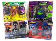 Soap And Scrub Avengers Spiderman Jurassic Park Ninja Turtle 4 Piece Gift Sets
