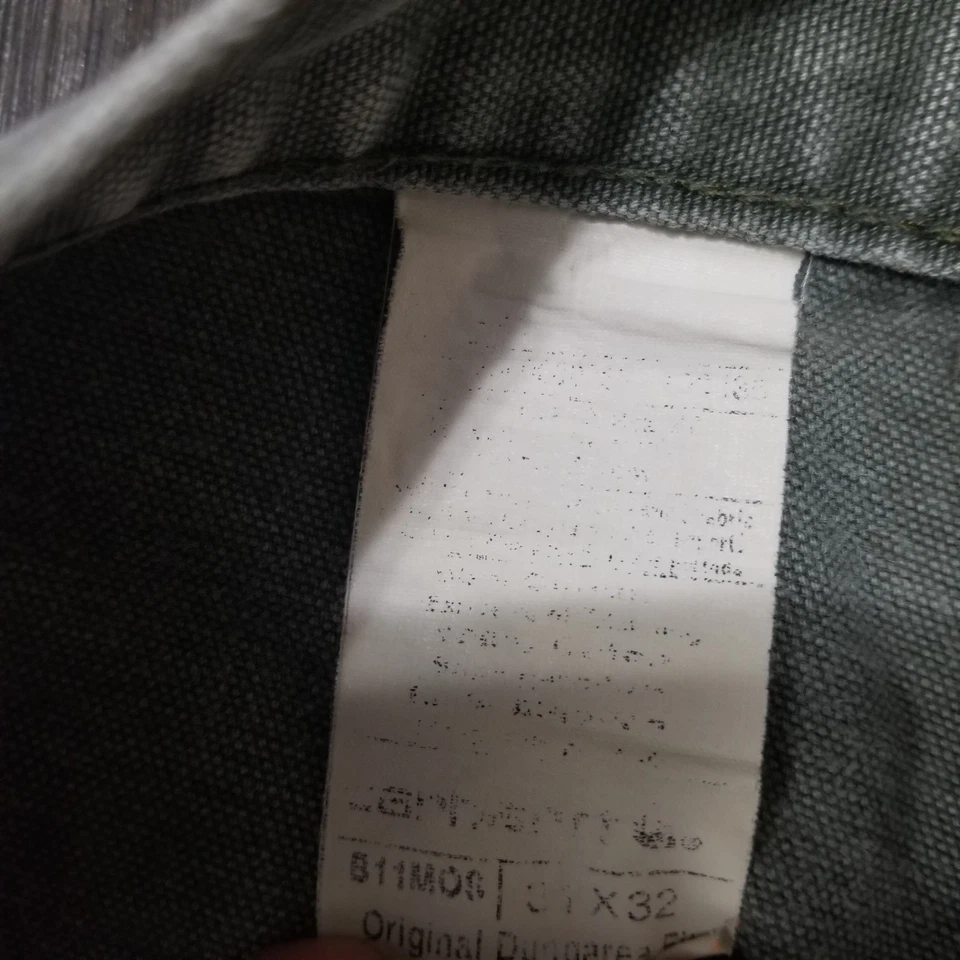 Carhartt Pants Men's 32x32 Moss Green Carpenter Dungaree Fit Canvas Duck B11 MOS - Image 3 of 4