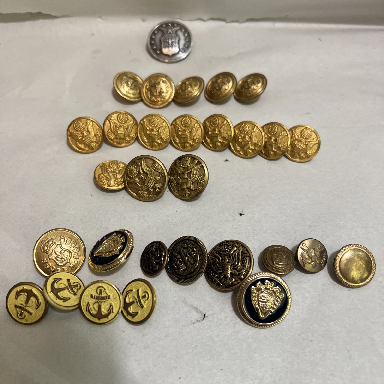 Superior Quality Navy Military Button Lot Brass Anchor Eagle Mix Attleburo 