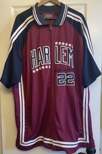 Harlem Globetrotters Warm Up Fubu Platinum Jacket Mens VTG  Size 2XL CURLY