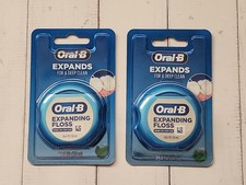 2  Oral-B Expandable Ribbon Dental Floss, Mint, Expands for a Deep Clean, 50m