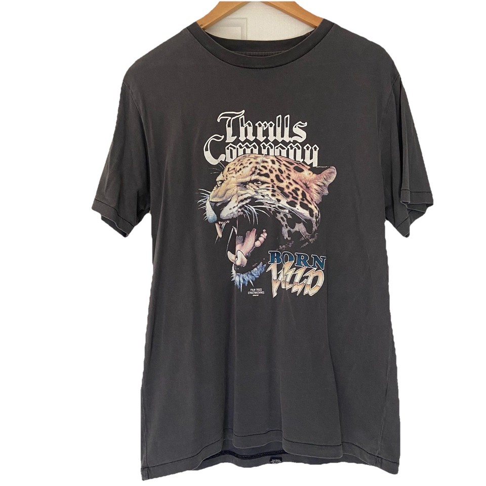 Thrills T-shirt Size 4 Oversized Leopard Big Cat Grey Leopard Bondi Beach Wild