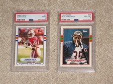 Jerry Rice Neal Anderson 1989 Topps SF 49ers Chicago Bears PSA 8 9 Card LOT