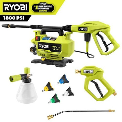 #ad RYOBI 1800 PSI 1.2 GPM Cold Water Corded Electric Pressure Washer $165.00