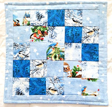 Hand Made Birds  Birdhouses Patchwork Table Pad 12x12"