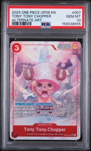 2024 ONE PIECE OP08-TWO LEGENDS ALTERNATE ART #007 TONY TONY CHOPPER PSA 10