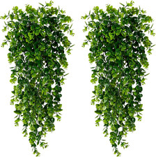 4 Pack Artificial Hanging Plants Fake Hanging Plant Faux Hanging Eucalyptus Plan