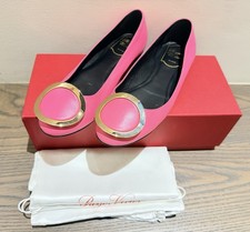 Roger Vivier Metal Buckle Ballerinas in Nappa Leather Pink