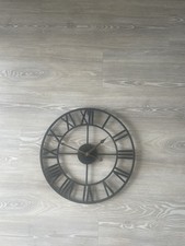Large Wall Clocks Modern Black Metal Roman Numerals 60cm 