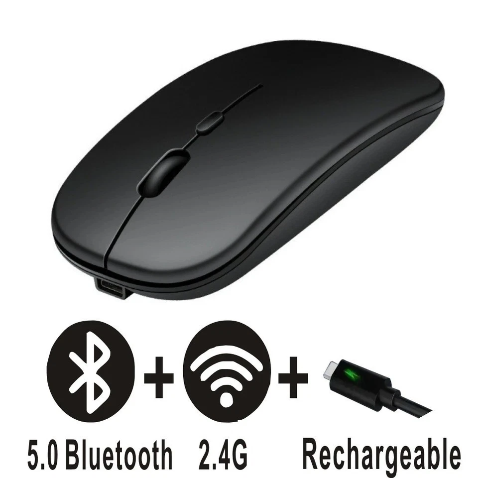Rechargeable Bluetooth Wireless Mouse Dual Mode 5.2 Silent Ergonomic GamingMouse - Image 2 of 4