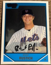 2007 Bowman Draft Chrome Draft Picks #BDPP27 Brant Rustich Rookie New York Mets