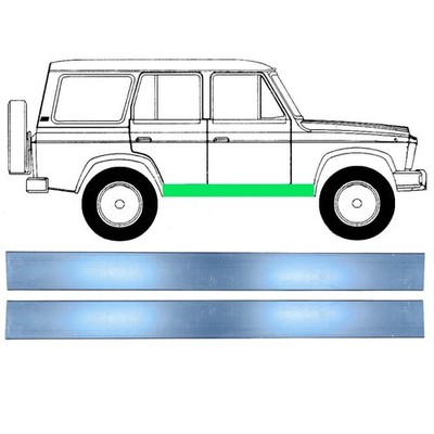 Reparaturblech mittlerer Innen-Schweller für Aro 24 1972-2006 / Links+Rechts
