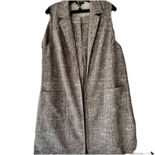 Alfani Long Vest Pant Set Crop Pants Academia Vest Sz-L Pants Sz- 14