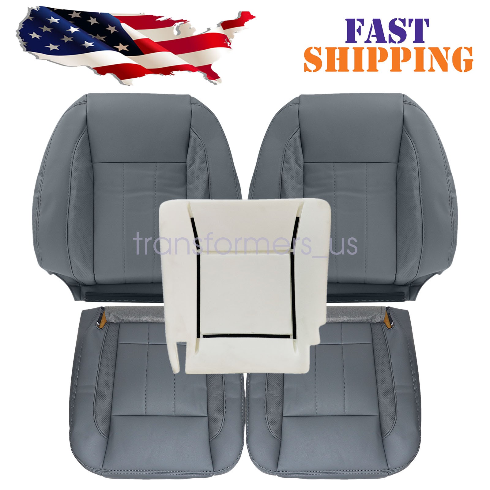 Fits 2006-2009 Dodge Ram 1500 2500 Front Seat Cover Gray & Driver Foam Cushion