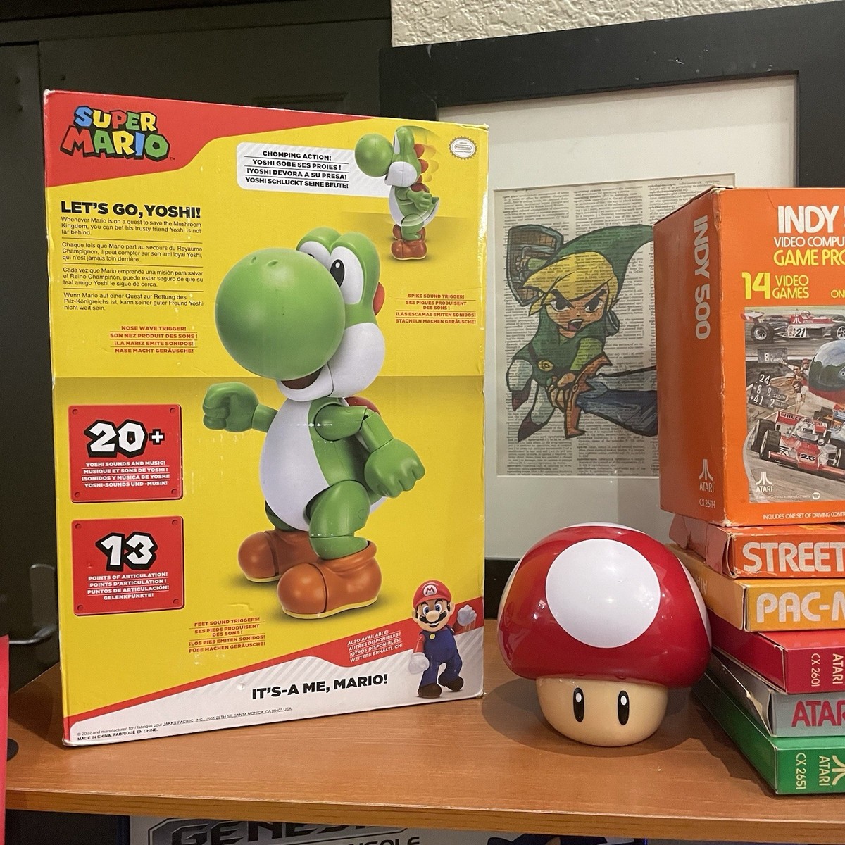 2023 Jakks Super Mario Let's Go Yoshi 12” Interactive Figure