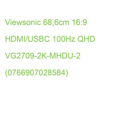 Viewsonic 68,6cm 16:9 HDMI/USBC 100Hz QHD VG2709-2K-MHDU-2 (0766907028584)