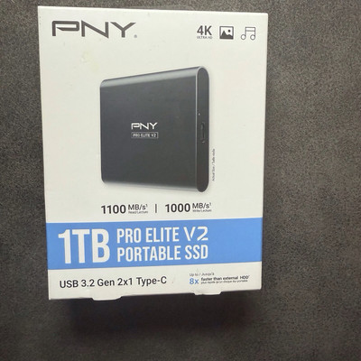 PNY 1TB Pro Elite V2 Portable SSD - NEW Factory Sealed Retail Box