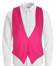 Adults Neon Pink Backless Waistcoat Fancy Dress Costume Accessory