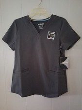 Scrubstar Scrub Top Women XS Ultimate Collection Stretch V Neck Gray NWT