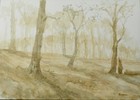 Original Watercolor Plein Air Landscape Small Painting