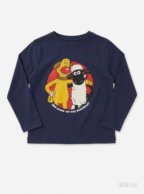 Kinder Comic Relief Top Navy Grafik T-Shirt Langarm - Red Nose Day