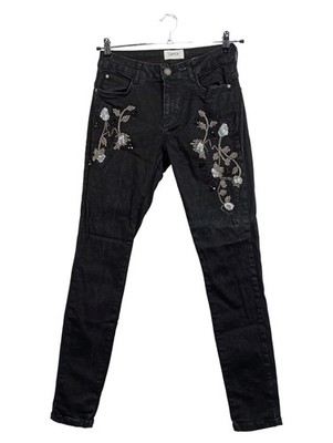 CARTOON Damen Jeans Slim Fit Schwarz Gr. 38 mit Stickerei