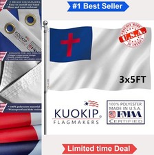 Double Sided Christian Flag 3x5 Heavy Duty 3-Ply Polyester Outdoor Made in USA