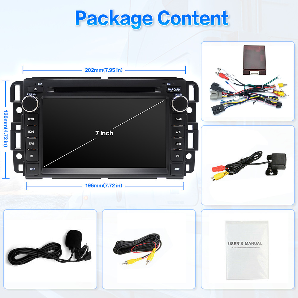 Car Radio Stereo CD DVD Player Carplay For GMC Chevrolet Yukon Silverado Tahoe