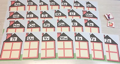 Alphabet House Game - Beginning Sounds - Learning Center Complete Set