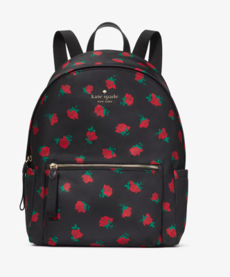 Kate Spade New York Chelsea  Rose Toss Printed Large Nylon Backpack